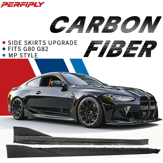 Perfiply Dry Carbon Fiber MP Style Side Skirts For BMW M3 G80 G81 M4 G82 G83 G8X