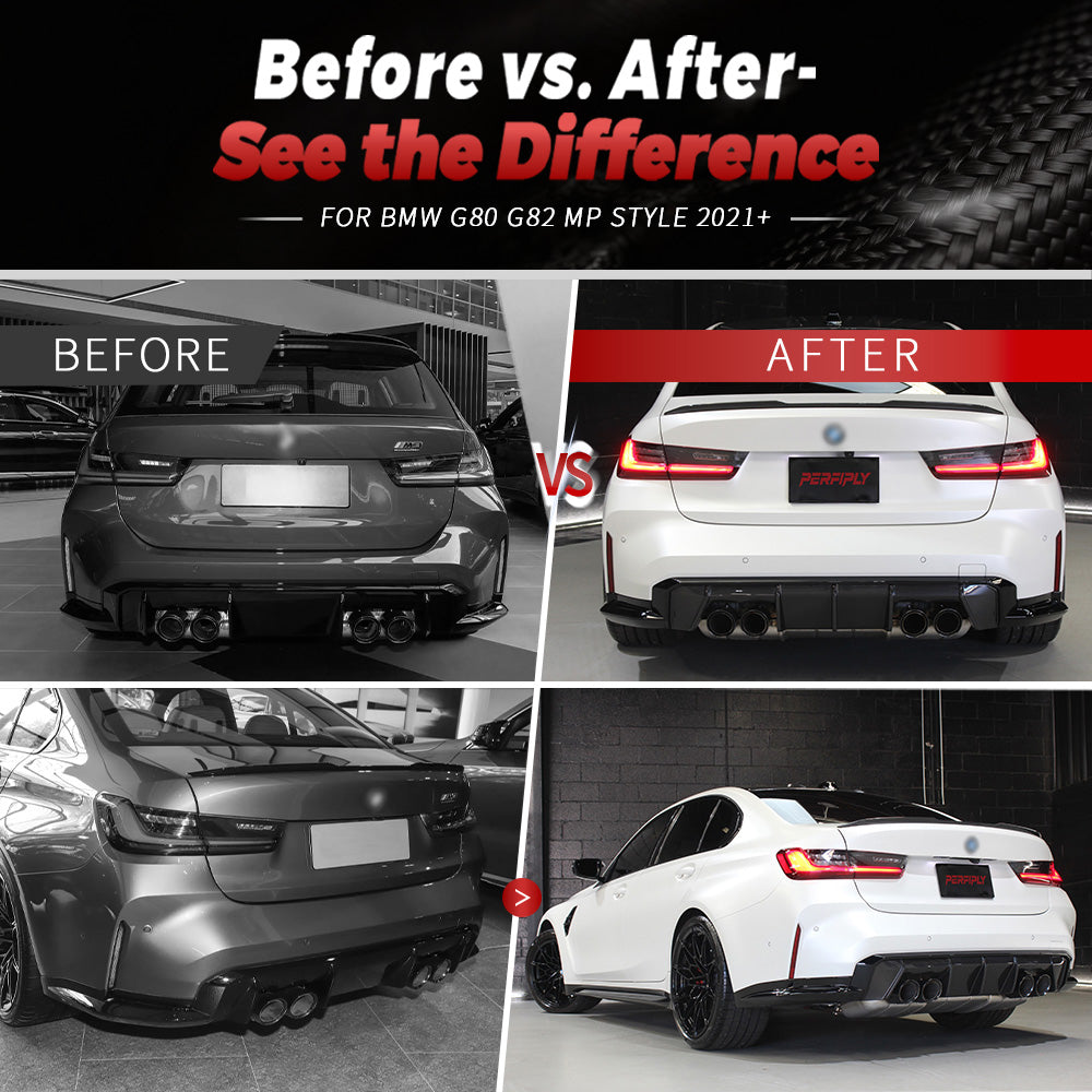 Perfiply Dry Carbon Fiber MP Style Diffuser For BMW M3 G80 G81 M4 G82 G83 G8X