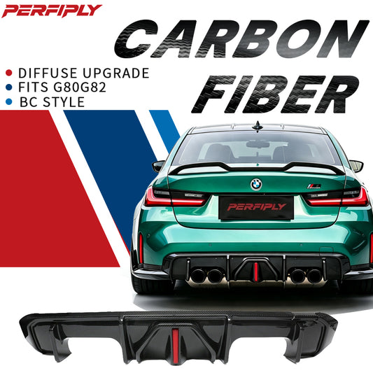 Perfiply Dry Carbon Fiber BC Style Diffuser For BMW M3 G80 G81 M4 G82 G83 G8X