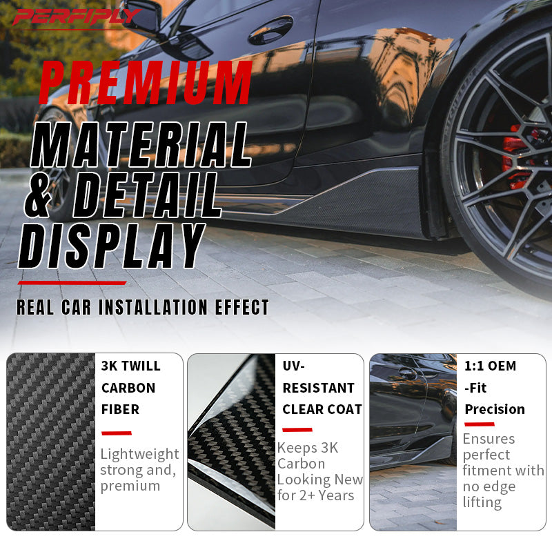 Perfiply Dry Carbon Fiber MP Style Side Skirts For BMW M3 G80 G81 M4 G82 G83 G8X
