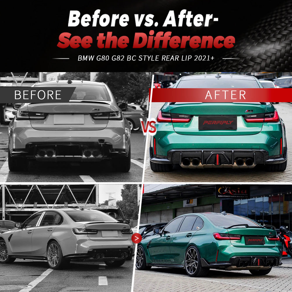 Perfiply Dry Carbon Fiber BC Style Diffuser For BMW M3 G80 G81 M4 G82 G83 G8X